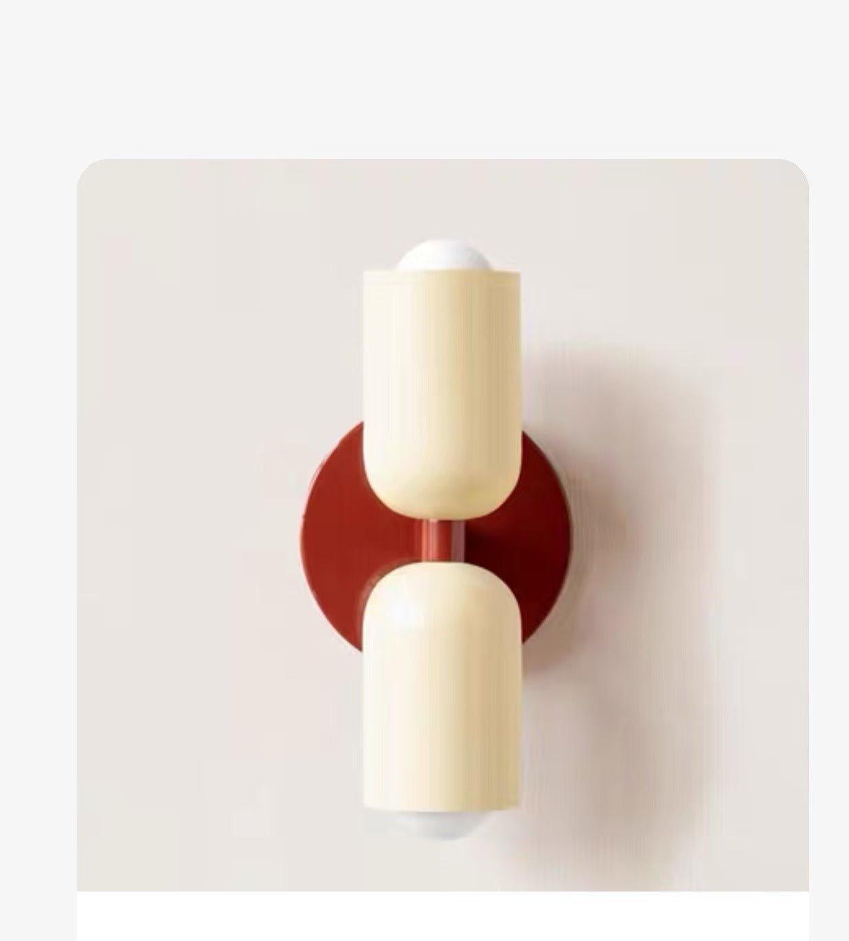 Dual Capsule: Modern Wall Sconce in Green and Terracotta